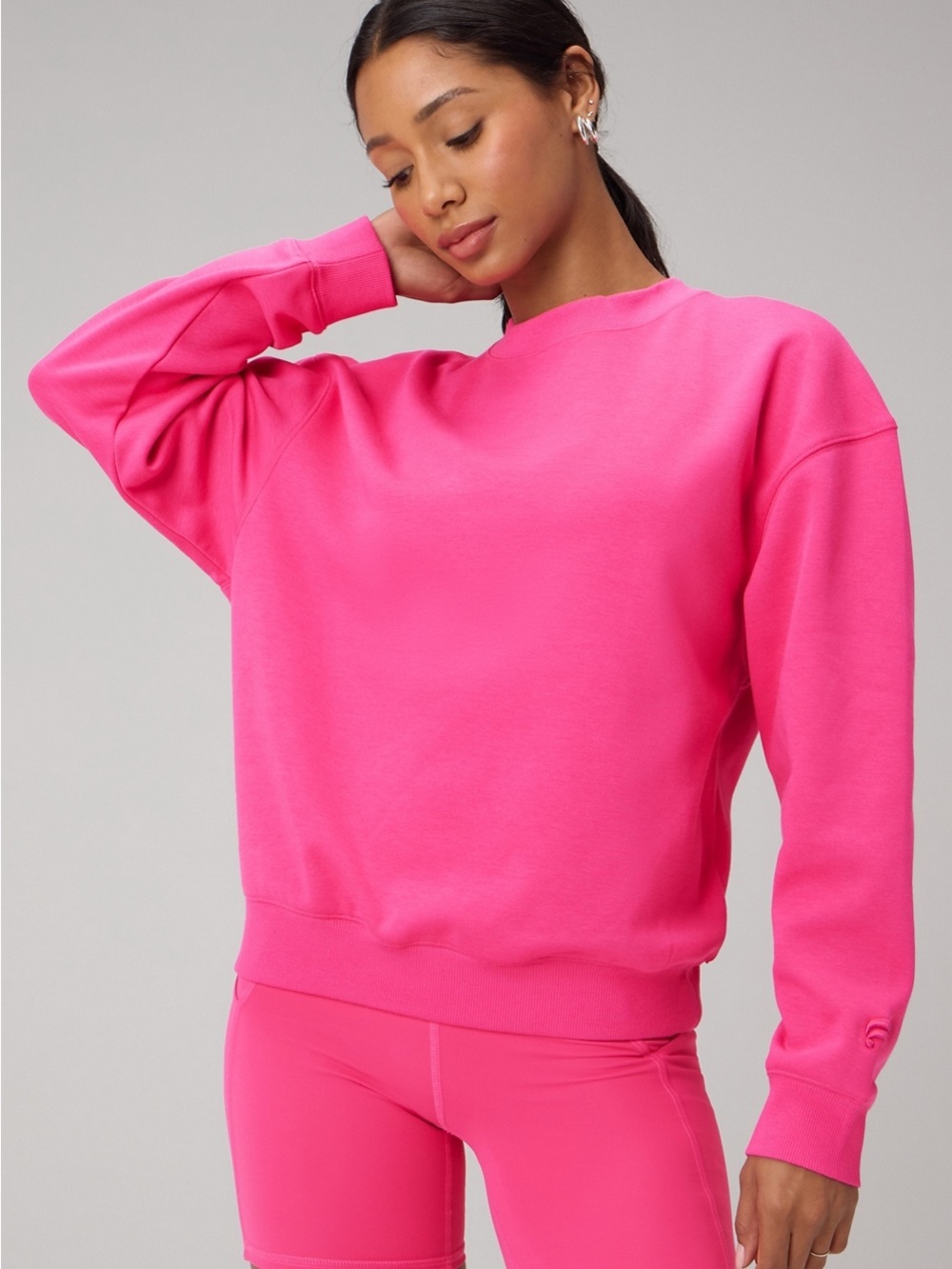 Fabletics Bright Pink Crewneck Sweatshirt